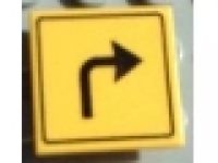 Verkehrsschild  mit Clip  Pfeil rechts 30258pb005 gelb