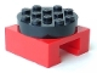 Drehteller (komplett) 4x4 schwarz mit Führungsblock rot