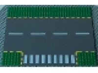 Straßenplatte: T-Kreuzung ohne Radweg 32x32 grün/ grau
